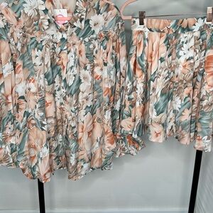 Floral Two-Piece Set – Blouse & Skirt – NWT – Size M